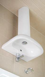 SPACE SAVING 550 Basin with Semi Pedestal W550 x D450mm, 1 tap hole TONSSP 550 Basin with