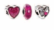 charm, and a heart charm with cubic zirconia stones in arrow and magenta heart details. Brand origin: Denmark. 925PANDORA Amo TeMurano HK$ 1,270 US$ 163 AVAILABLE FROM 20 JANUARY 2018 2018120 151.