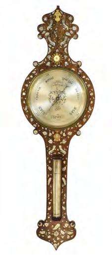 Lot 21 Mid Victorian inlaid rosewood wheel or banjo barometer, F.