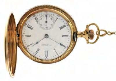 19003735, top-wind movement, rear door stamped 14k Solidarity, outer doors with engineturned decoration and a shield to front, 50mm diameter, 106g gross approx, together with a gilt metal chain (2)