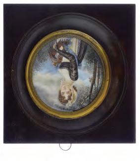 1804-1814) - Oval miniature - Portrait of a young man wearing a high collared jacket and a black cravat, bears signature, 6.