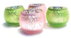 Pearlescent Tealight Twin Pack Two matching pearlescent solid glass tealight holders