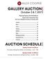 GALLERY AUCTION October 3 & 7, 2017