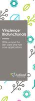 Vincience Biofunctionals synopsis for skin care and hair care applications / 1