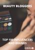 BEAUTY BLOGGERS TOP 100 INFLUENCERS AND BRANDS