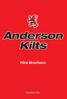 Anderson Kilts. Hire Brochure. Established 1854