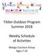 Tilden Outdoor Program Summer 2018