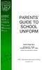 PARENTS GUIDE TO SCHOOL UNIFORM