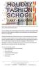 2018 HOLIDAY FASHION SCHOOL APPLICATION FORMS