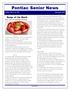 Pontiac Senior News. Recipe of the Month. Make your own sun dried tomatoes. Volume 102, Issue 102 September 2015