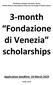 3-month Fondazione di Venezia scholarships