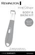 BODY & BIKINI KIT 2 YEAR WARRANTY WPG4020AU USE & CARE MANUAL. To register your product go to   PLEASE READ PRIOR TO USE