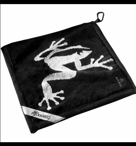 A. B. A. FROGGER AMPHIBIAN GOLF TOWEL The Amphibian Towel is the secret weapon for better shots with all your clubs in any weather.