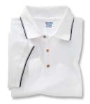 100% cotton preshrunk jersey fabric, contoured welt collar & cuffs,