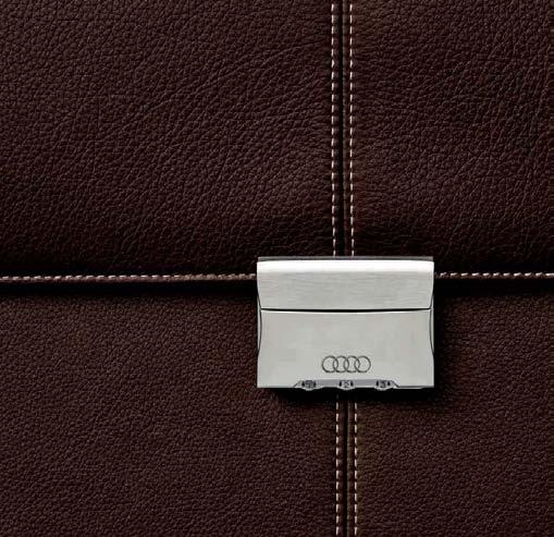 Leather collection brown timelessly modern. The sporty style of this collection made of the finest cowskin Nappa leather perfectly corresponds to the dynamic look of an Audi.