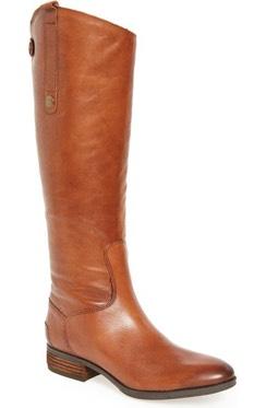 Here is a versatile equestrian boot style...that can be worn with skinny, straight-cut pants, casual dresses and skirts... Sam Edelman "Penny" Boot-on sale Got wide calves? No problem!