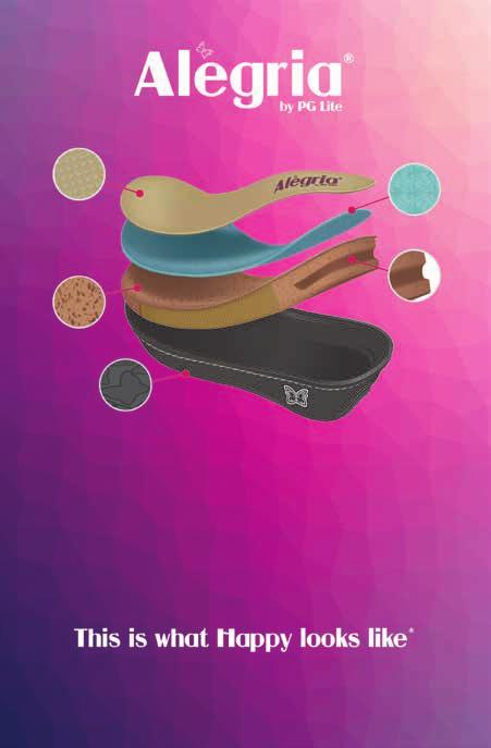 GEOFF LANGLEY ROOMS 2609, 2610 5 4 2 3 1 Our signature removable footbed is ergonomically designed to fit the natural contours of your feet; working to relieve your legs, hips, and back from long