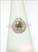 Lot: 156 A 18K WHITE GOLD RING OF 0.