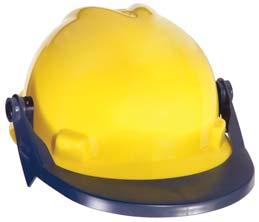 brim and an elastic band, which wraps around the back of the hard hat.