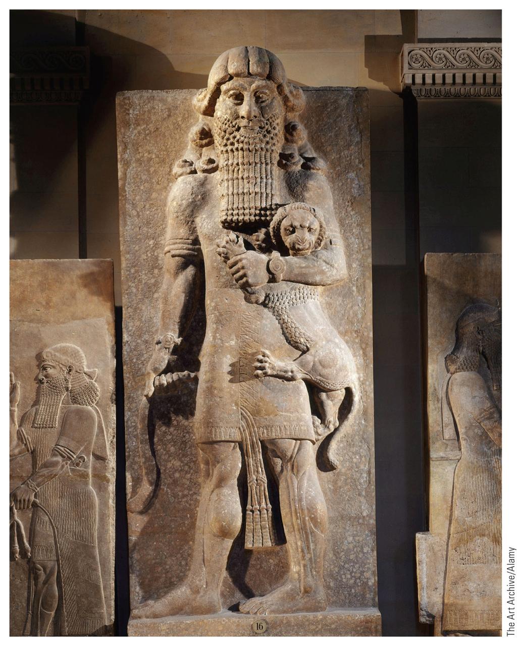 Gilgamesh Strangling a Lion This eighth-century B.C.E.