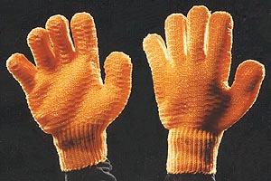 Ladies/Men s Mixed Fibre Glove Orange PVC Criss Cross Glove Ref: 0063 Sizes: 7.5/7.