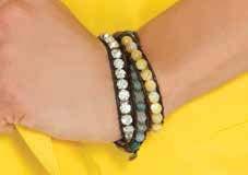 to create one long strand. As you wrap your wrist, the different stones stack to fashion a multi-color bracelet. *Genuine stones will vary slightly.