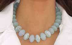 Mojeito MOJITO NECKLACE #20027 $87 The frosted acrylic aquamarine orbit beads