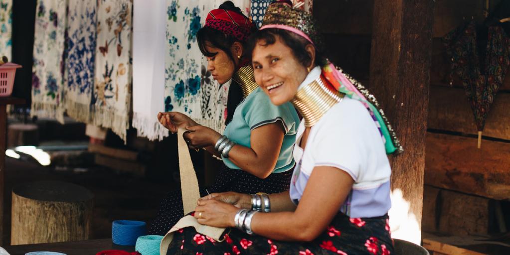 is an ethically sourced and produced fashion brand working with artisan refugees on the Thailand Burma border. Artisans working with WoC earn fair wages.