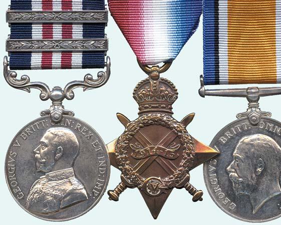 1104 The extremely rare Great War Military Medal with two bars, awarded to Private W Rennie, Gordon Highlanders, together with his 1914-15 Star Trio, group of four, comprising: Military Medal, Geo.