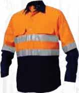 40 K54810 / WORKCOOL WORKCOOL REFLECTIVE SHIRT L/S HOOP PATTERN COTTON SQUARE WEAVE WITH HEAVY DUTY MESH;