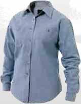 COTTON; WEIGHT 155GSM Semi-fitted long sleeve shirt. Button through front.