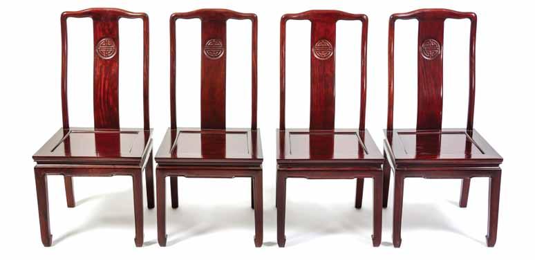 190 191 195 194* A Pair of Ming Style Armchairs, having