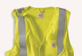 Carhartt FR and labels sewn on pocket ANSI class 3, level 2 compliant, 3M Scotchlite reflective material; segmented trim (#5510) maintains