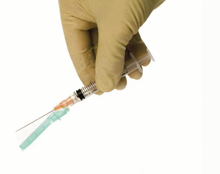needle to the syringe.