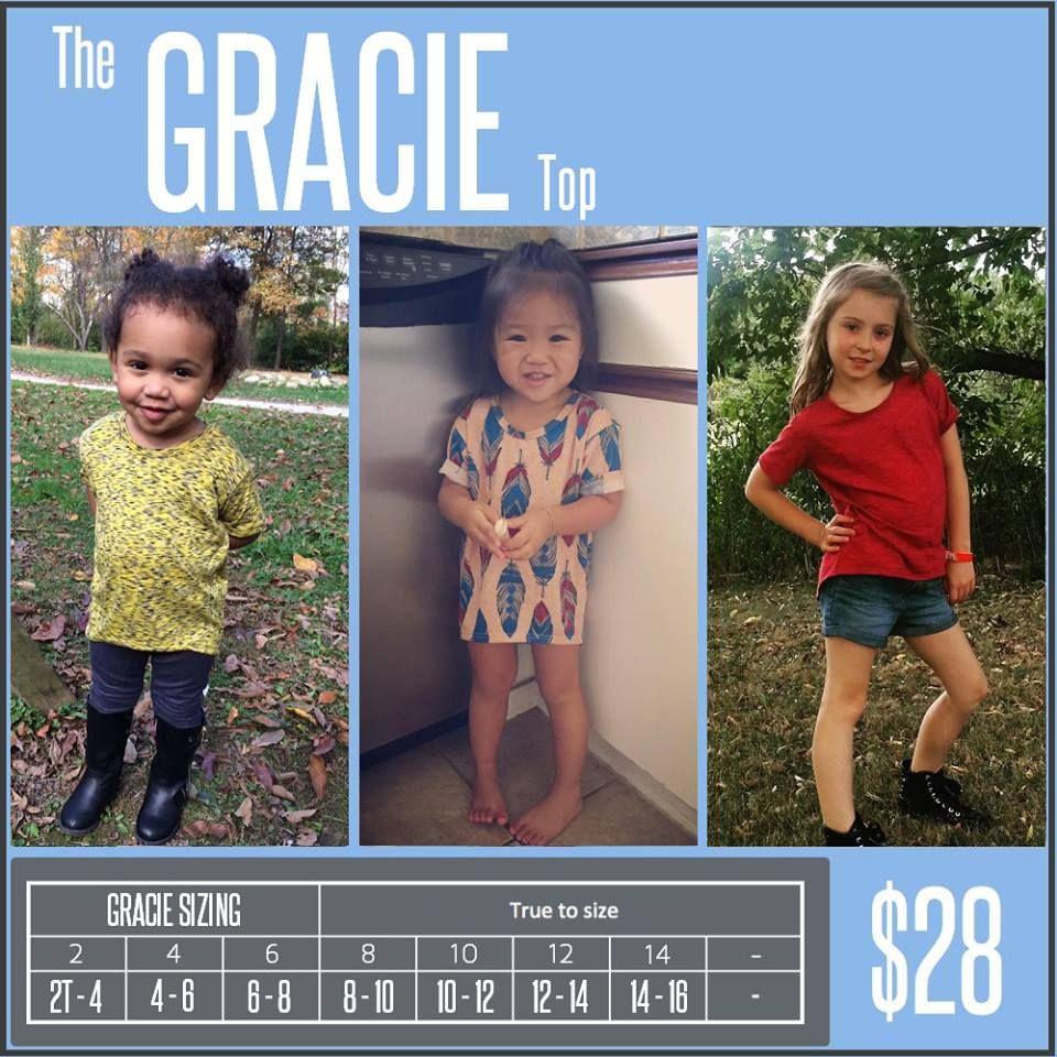 The unisex LuLaRoe Gracie top, with its high-low hemline, makes it the perfect Kid s top to pair with anything, but it's especially great with leggings!