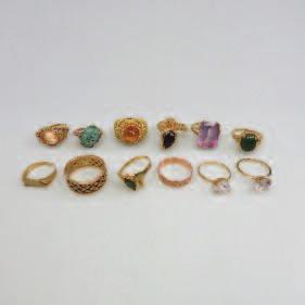 garnet, opal, nephrite, sapphires, smoky quartz and small