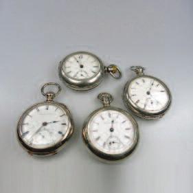 15 jewel; and #2584163 with a 17 jewel movement; all 18 size and in nickel-silver cases, with 2 keys;