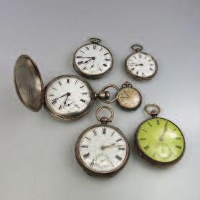 case, Barr & Peck working 371 6 Various Pocket Watches in silver cases Est.