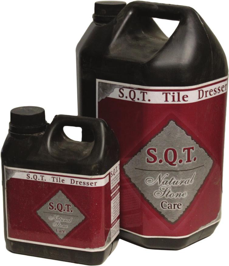 SQT TILE DRESSER For surfaces that have been sealed with SQT Tile Sealer Available in 5l and 1l A colourless surface dresser for top coating of surfaces that have been sealed with S.Q.T. TILE SEALER.