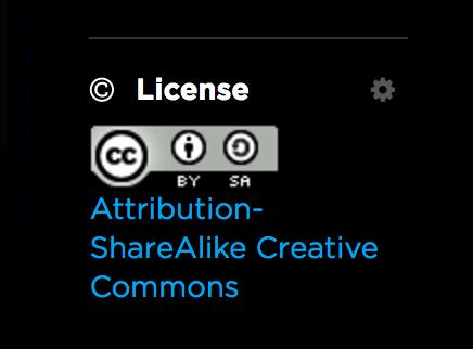 To change the license for your feed, click on the gear icon under the License menu on the bottom right of the screen.