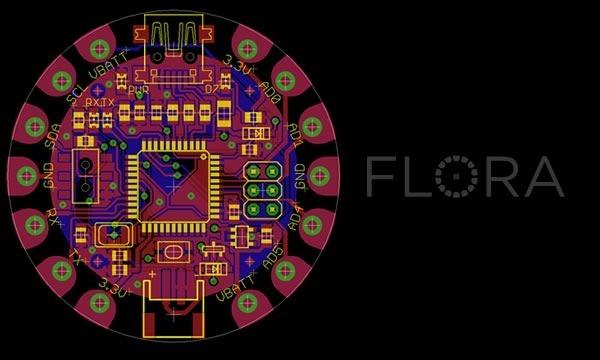 Adafruit created the FLORA from scratch after many months of research and we really think we came up with something that will empower some amazing wearable projects. The FLORA is small (1.