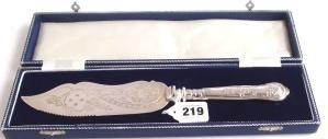 218 219 Royal Irish silver letter opener with ornate