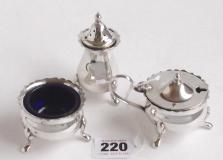 complete with blue glass liners 120-180 221 Pair of Royal