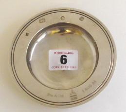 tray or small dish (inscribed), 4¼ ins diameter, 94 grams