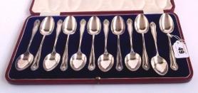Sheffield silver tea or coffee spoons with ornately