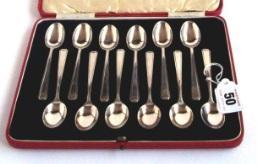 silver tea or coffee spoons in original presentation case