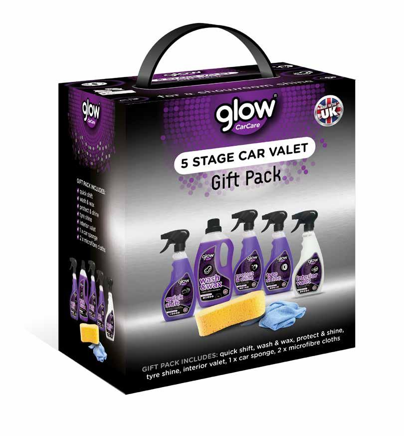 5 stage car valet gift pack x 4, x 1 3 units per case case 4kg 162 units per pallet (54 cases) glow car care 5 stage