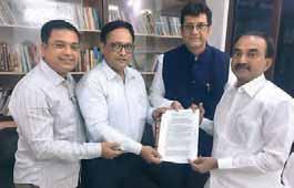 MP Ajay Sancheti with Sankar Sen, Nitin Khandelwal, Avinash Gupta and Ashok Minawala submitted the representation to the FM Arun Jaitley Suggestions & Recommendations We propose that the rate of 5