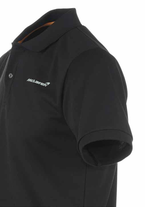 Men s Black Polo Shirt Our unique, high quality take on a timeless classic, the McLaren polo shirt is crafted from a cotton-bamboo blend which is extremely soft to the touch and very comfortable to