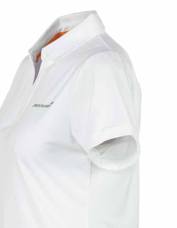 Women s White Polo Shirt Our unique, high quality take on a timeless classic, the McLaren women s polo shirt is crafted from a cottonbamboo blend which is extremely soft to the touch and very